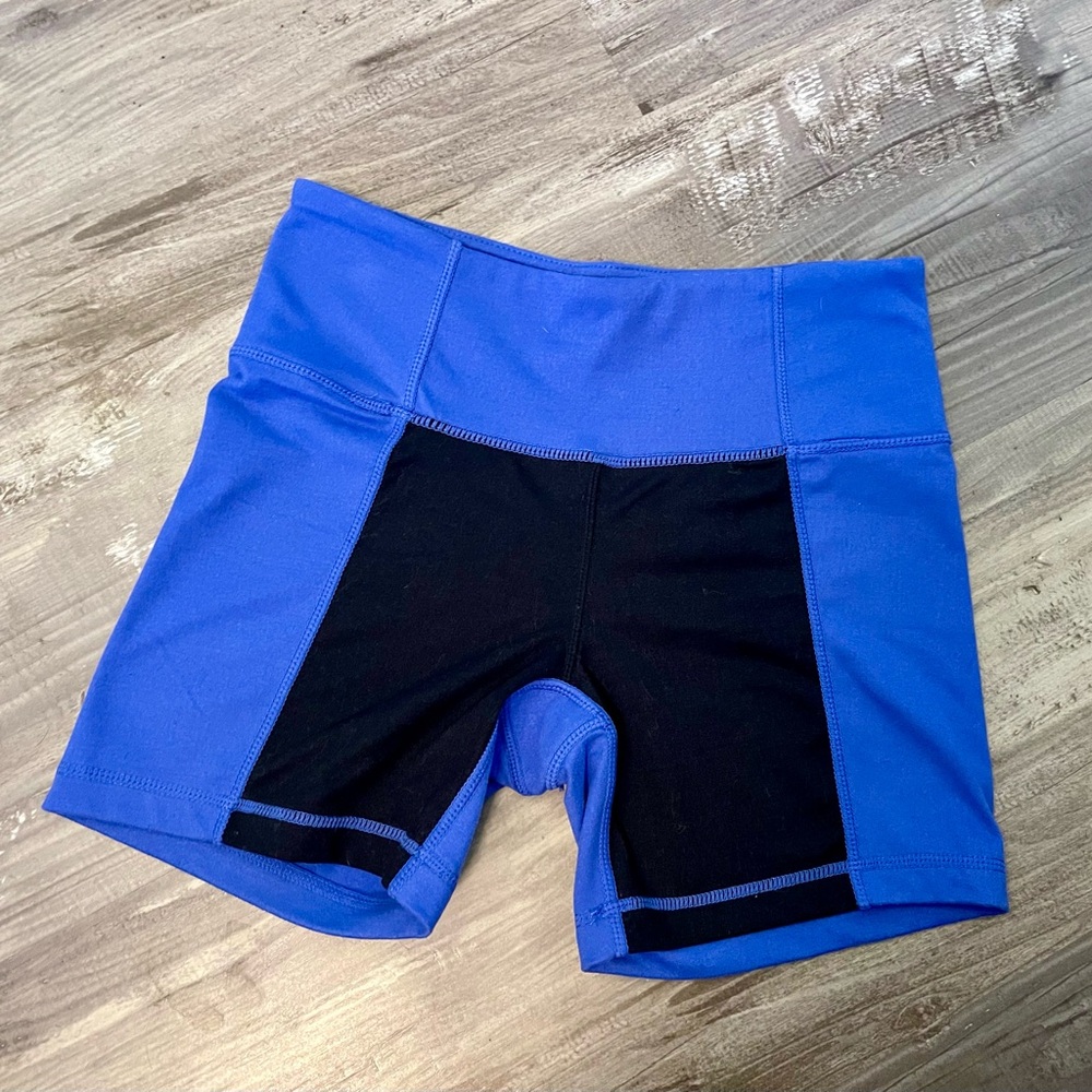 90 Degree By Reflex Women's Blue and Black Biker Shorts